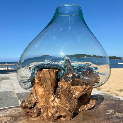 Objet verre bois flotté - verre,