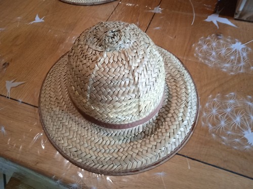 Ancien chapeau paille style - chapeau,