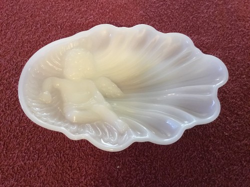 Avon white milk glass - , angel