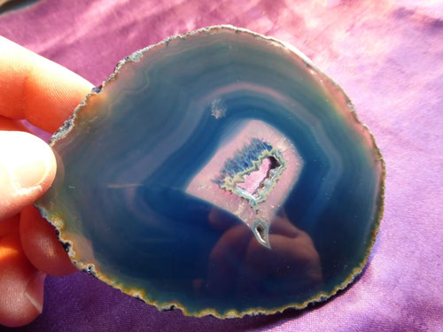 Tranche agate teintée bleu - d'agate,