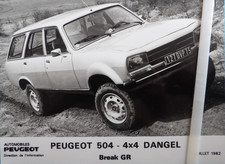 Photo presse PEUGEOT 504 4x4 DANGEL break GR 07 / 1982 cp56