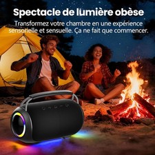 Enceinte Bluetooth sans Fil avec Jeu de lumières LED, 40w, USB/TF/AUX, SWTOIPIG