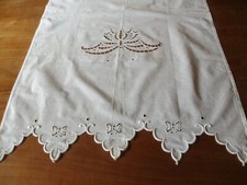 Drap lit d'enfant N°21 bébé linon blanc feston broderie papillon 51 X 91 Cm