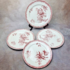 Lot 4 Assiette Sarreguemines Fontanges – 3 Plate, 1 Dessert – Vaisselle Ancienne