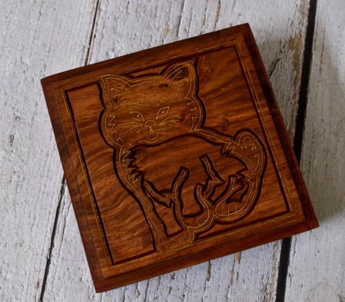 Boîte bois rangement - boîte, en