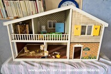 Maison de poupée Caroline's home + lampes, douche, meubles, accessoires, vintage