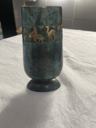Vase décoratif métal bronze