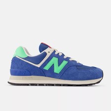 New Balance 574 En Bleu Et Citron Toutes Tailles Stock Limité