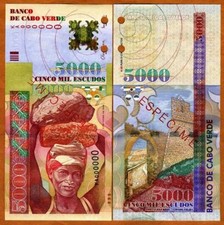 SPECIMEN Cape Verde, Africa, 5000 Escudos, 2000, P-67s (67), UNC