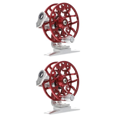 2pcs red fishing reels - red, metal