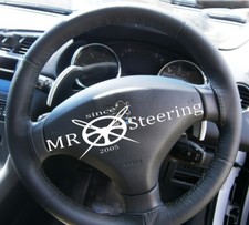 Couvre Volant En Cuir Italien Noir De Luxe Pour PEUGEOT 307 01-08