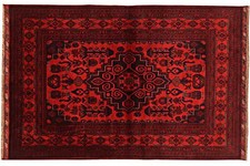 Tapis Afghan Khal Mohammadi 140x200 Tissé À La Main Marron Géométrique Orient