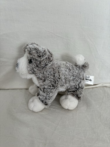 Doudou peluche chien gris - chien,