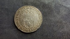 1/2 Ecu Argent Louis XIV à la