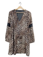 NUNA LIE Robe à manches longues Dames Robe T EU 40 brun-noir-blanc