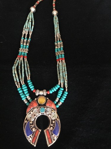 Hand crafted ethnic necklace - hand-crafted,