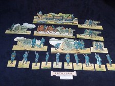 PRO PATRIA  Lot de SOLDATS PAPIER carton ARTILLERIE FRANCAISE  1914  recto verso