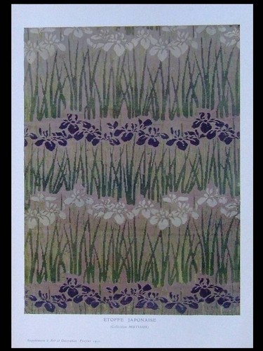 Etoffe japonaise fleurs - etoffe, iris