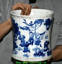 7.8'' ancien bleu blanc