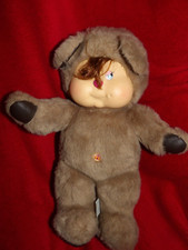 Ancienne Peluche Ours Brun et  Marron  Nombrilou AJENA
