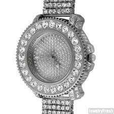 Silver Big Rocks Bezel Crystal