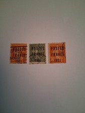  Timbres de France Préoblitéré YT N 33/34/35  Semeuse Postes FRANCE 1921