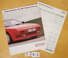 TOYOTA MR 2 ACCESSOIRES Prospectus + Prix 5/1988 4 + 2 pages D Tuning