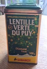 Boîte ancienne tubulaire en métal Lentilles Vertes du Puy Vintage France Diamant