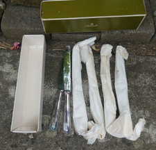 Christofle Perles 6 Couteaux de table inox metal argenté neufs emballés 24,5cm