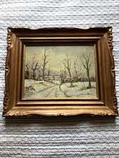 Huile sur isorel Henri Stern (1902-1988) Effet de neige 