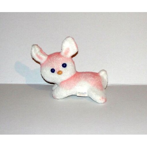 Peluche lapin rose - peluche, blanc