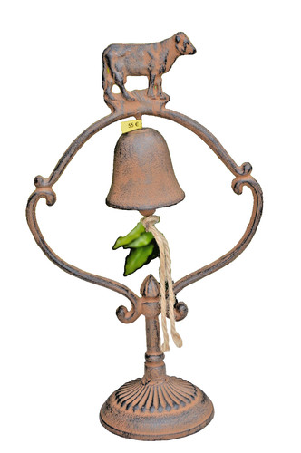 Cloche avec une vache fonte - une, en