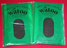 2 COLLANT WATOO T 4 à 5 (46 48) NOIR NYLON VOILE TRÈS FIN LINGERIE GRANDE TAILLE