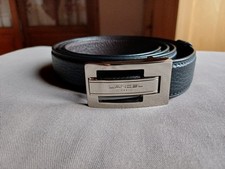 Ceinture Lancel Cuir Grainé Noir Neuve 120cm