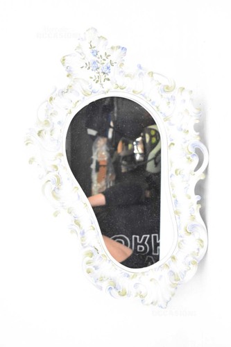 Miroir ancien ovale blanc - ancien, vert