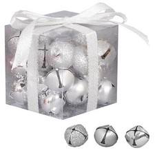 Décoration De Sapin De Noël 27 Boules De Cloches En Métal Mélangé 25mm - Argent