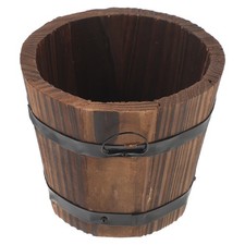 Pot de fleurs en bois, tonneau, réutilisable, petit pot rétro