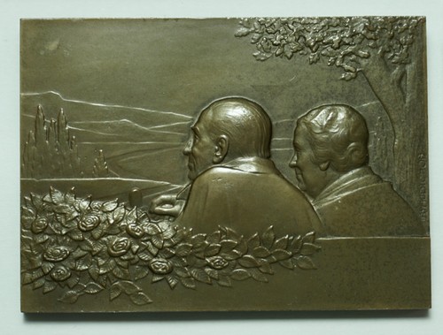 Plaque médaille bronze - en,