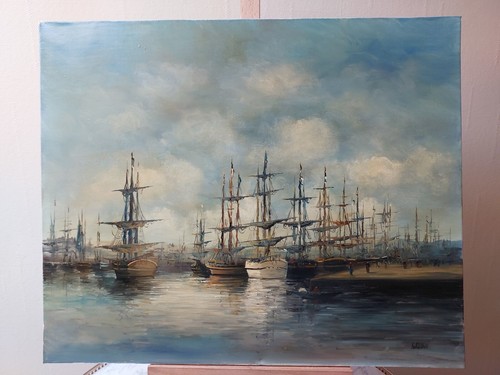 Peinture toile marine voiliers - toile,