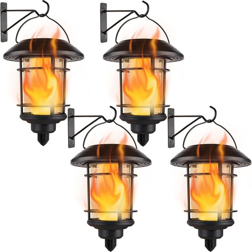 Solar flame wall lanterns - solar,