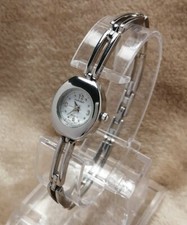 Montre Femme LUCIANO ABBATE Vintage Watch Classic Gourmette Métal Argenté Quartz