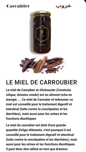 Miel caroubier pur - pur, 100% 