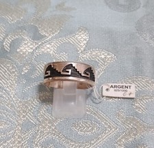 bague pour homme en argent 925, motif tribal  vagues T67