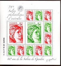 BLOC FEUILLET 40 ANS SABINE