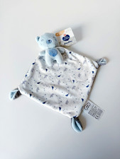 Doudou Plat/Mouchoir Ours Bleu Clair Cape Gris Phoques  - Mots D'enfants Leclerc