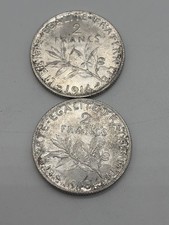 Lot 2 pièces argent 2 francs