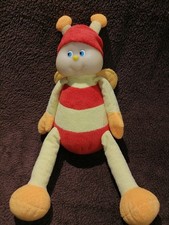 Doudou vintage  luciole / papillon  phosphorescent rouge jaune Ajena  Etat neuf