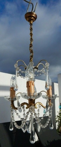 Lustre suspension métal doré - lustre,