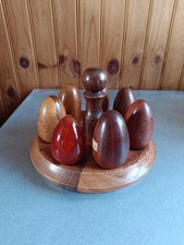 Rare lot plateau oeufs à repriser anciens en bois de différentes essences.