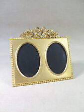 ANCIEN JOLI CADRE A DOUBLE PHOTOS LAITON DORE STYLE LOUIS XVI EPOQUE FIN XIX ème